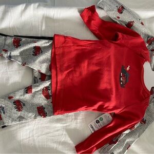 Red and Gray Fire Truck Pajama Set